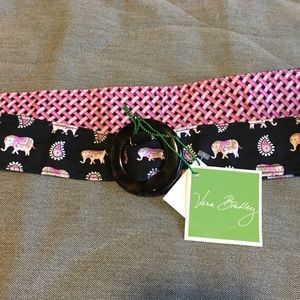 NWT Vera Bradley reversible belt in Pink Elephants